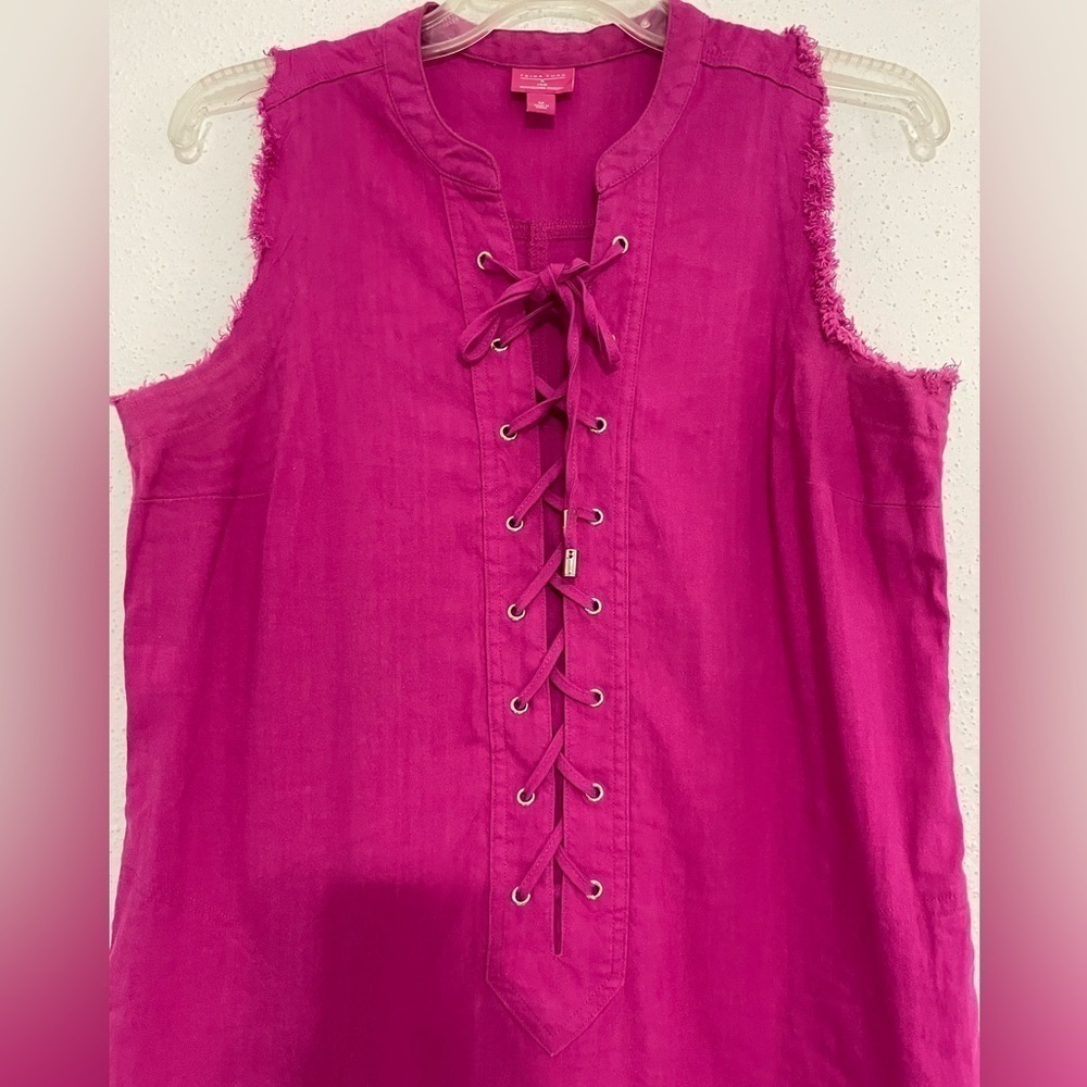 Trina Turk x INC Linen Lace-Up Sleeveless Dress Size Medium - Picture 4 of 13